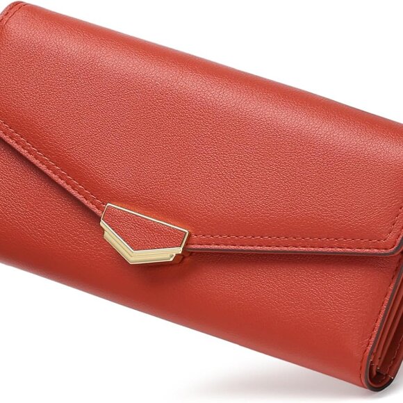 Women's Faux Leather RFID Blocking Long Wallet Large Capacity Card Holder Purse - Picture 1 of 6